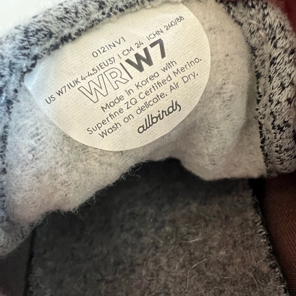 Allbirds Merino Wool Runners Lace-Up Shoes WR /W7 Women's Gray Grey - Picture 7 of 7